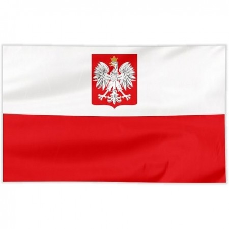 Flaga Polska szyta orzeł 100/60 cm
