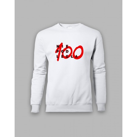 Biała bluza bez kaptura "Niepodległa 100" 