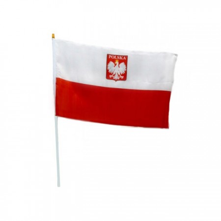 Flaga Polski orzeł- chorągiewka - 60/45 cm - 2 sztuki