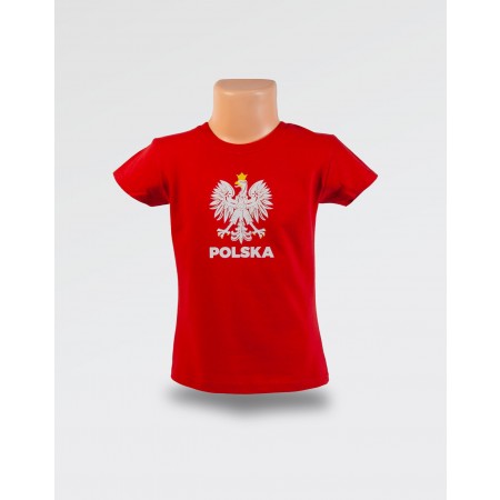 WDK koszulka  czerwona z orłem w koronie dla dziewczynki
