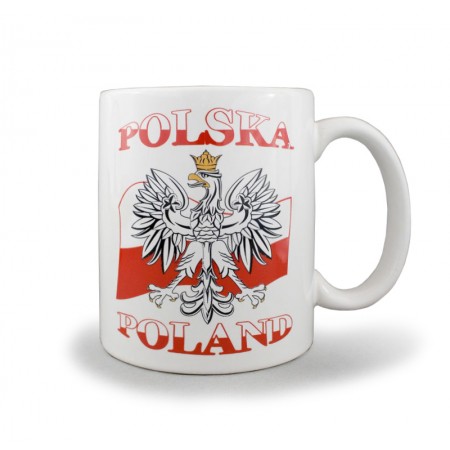 Biały kubek Polska - Flaga