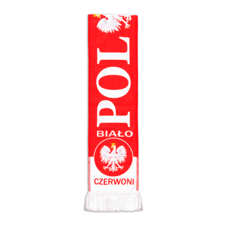 Drukowany szalik kibica Polska  Biało-Czerwoni