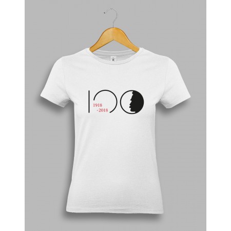 Damska biała koszulka - "Piłsudski 100"