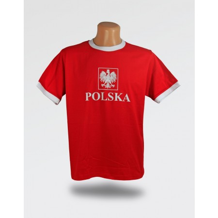 T-shirt męski Godło Białe Czerwona
