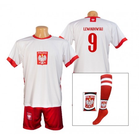 Komplet piłkarski Polska Lewandowski - koszulka, spodenki i getry