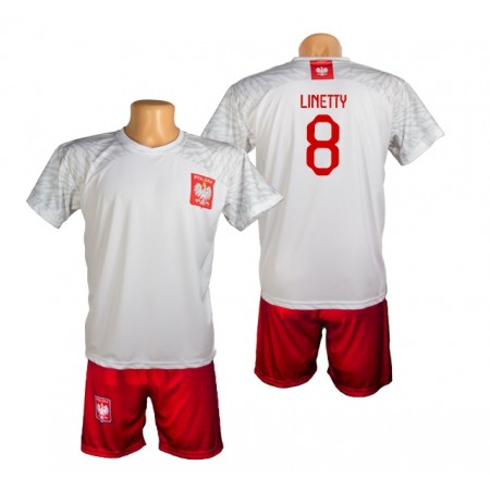 Komplet piłkarski Polska 2022 Linetty - koszulka i spodenki 