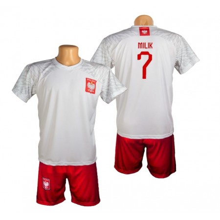 Komplet piłkarski Polska 2022 Milik - koszulka i spodenki 