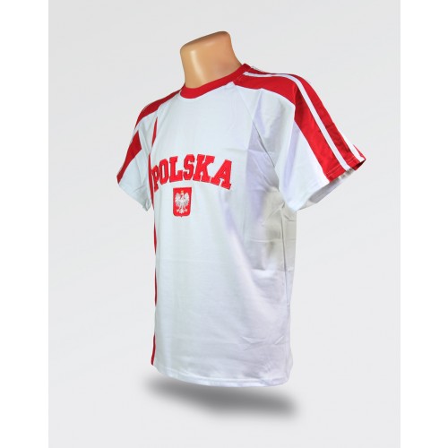 Koszulka Kibica Polska biała z haftem