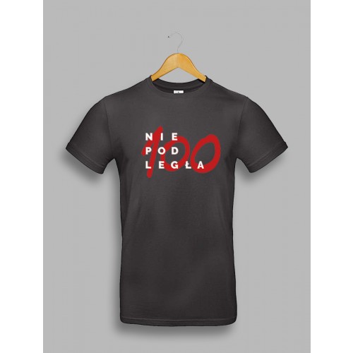 Męska czarna koszulka "Niepodległa 100" 