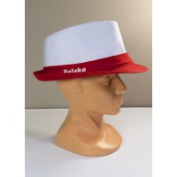 Biało-czerwony kapelusz kibica z napisem Polska