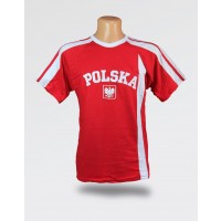 Koszulka Kibica Polska czerwona z haftem