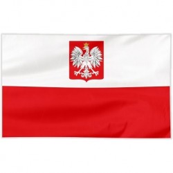 Flaga Polska szyta orzeł 180/120 cm