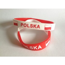 Opaska silikonowa Polska dwukolorowa - 2 sztuki