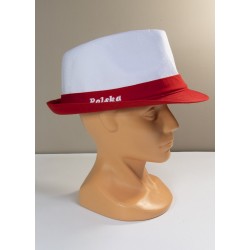 Biało-czerwony kapelusz kibica z napisem Polska