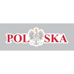 Naklejka Polska 120 x 38 mm nacinana - czerwona