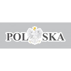 Naklejka Polska 120 x 38 mm nacinana - czarna zestaw 20 sztuk