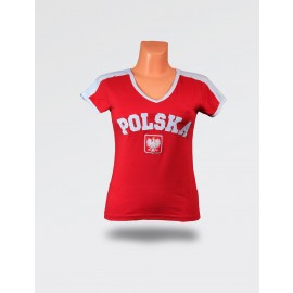 Koszulka damska Polska czerwona