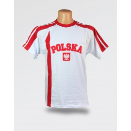 Koszulka Kibica Polska biała z haftem