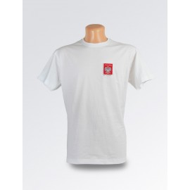 Biała koszulka ze stylizowanym godłem Polski