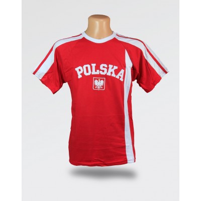 Dziecięca Koszulka kibica Polska czerwona z haftem