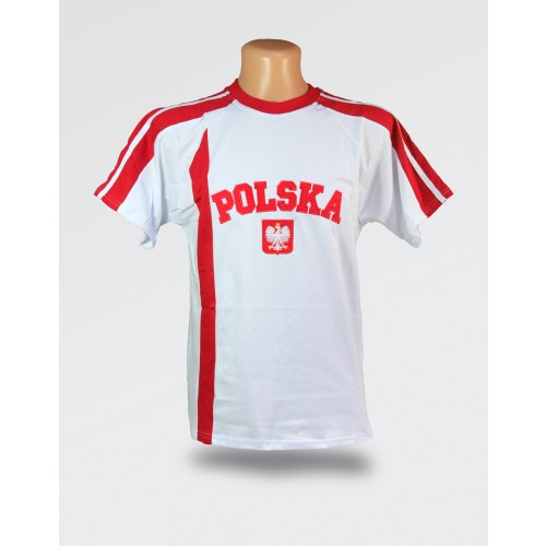 Dziecięca Koszulka kibica Polska biała z haftem