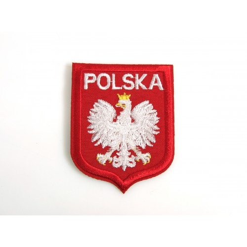 Naszywka Polska  orzeł czerwona lamówka